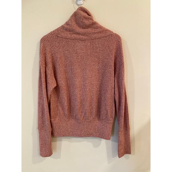 Saturday Sunday by Anthropologie Women’s S Ribbed Half-Zip Sweater Pink Knit - Picture 2 of 9